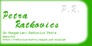 petra ratkovics business card